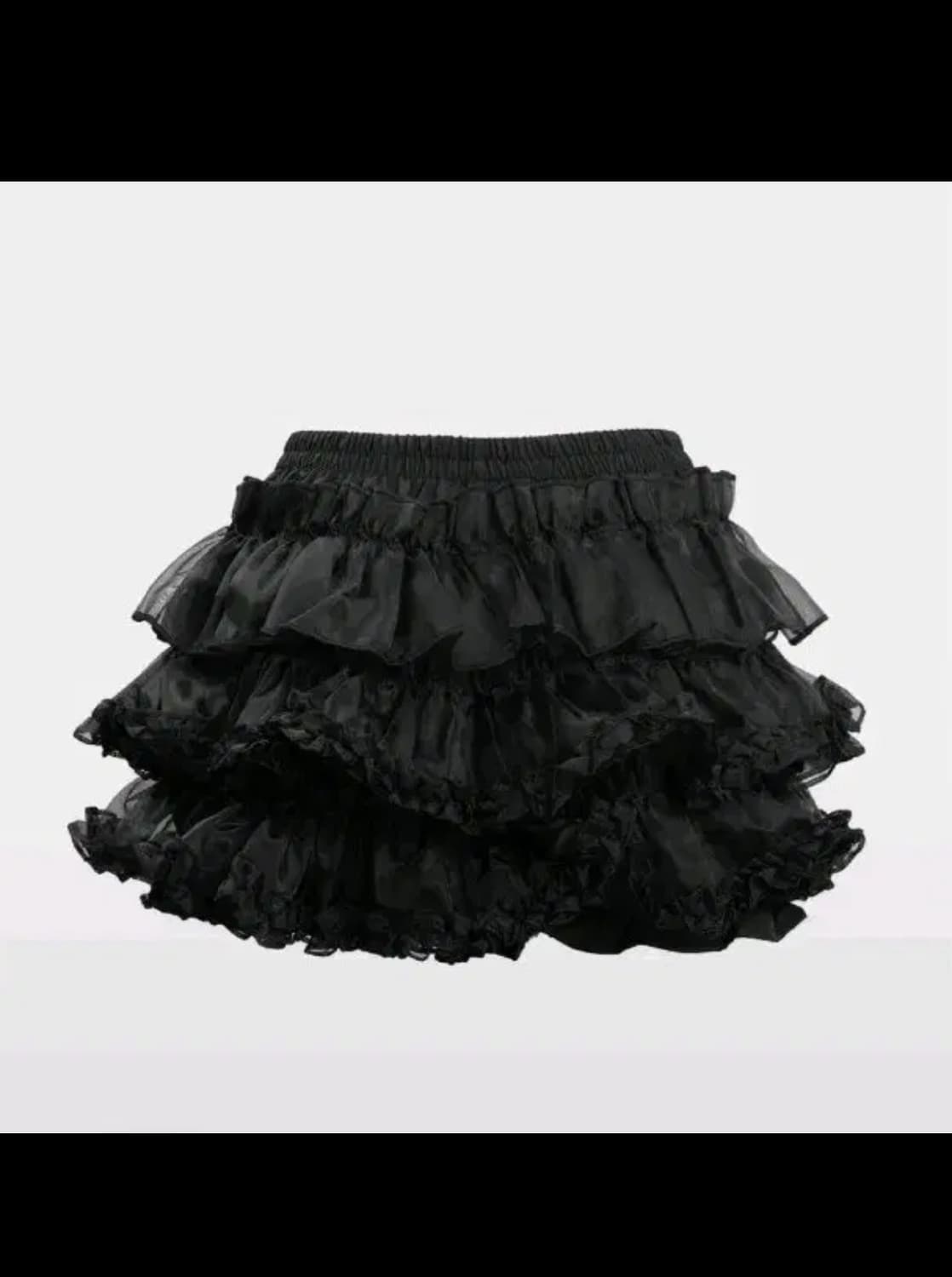 러프넥 튜튜 스커트 팬츠 블랙 (새상품) 상품이미지1