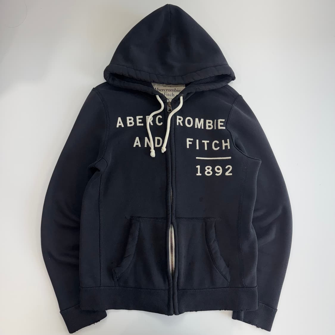 Abercrombie 아베크롬비 스펠아웃로고 네이비 후드집업 상품이미지3