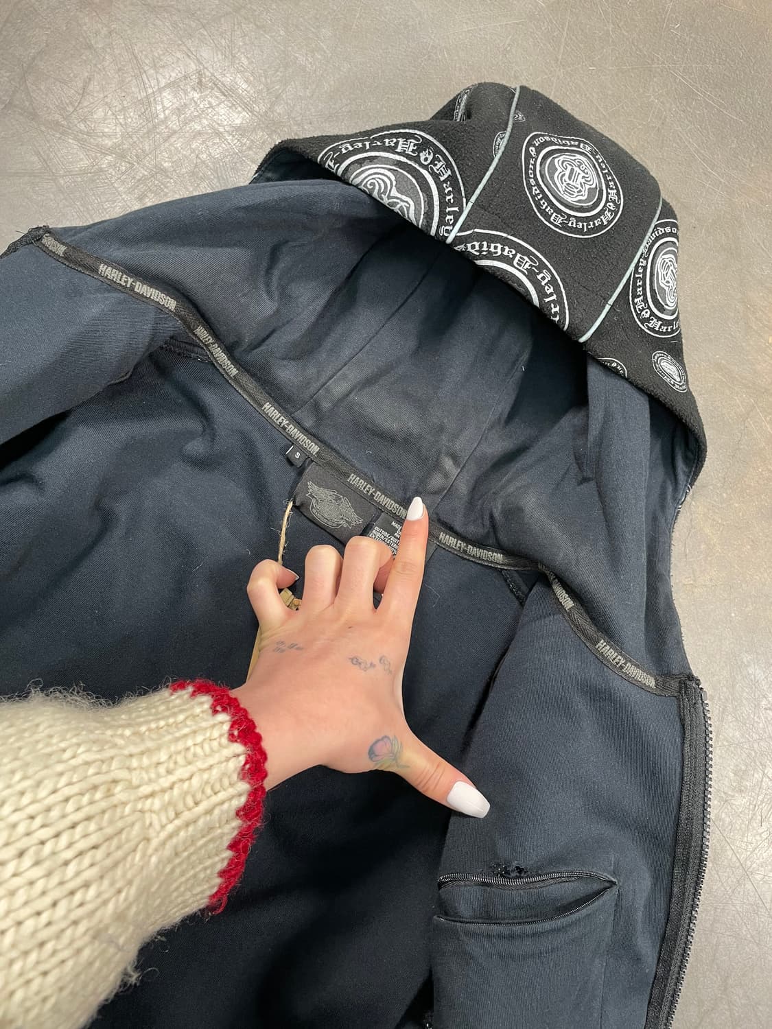 할리 데이비슨 올 오버 프린팅 스웻후드집업 상품이미지5