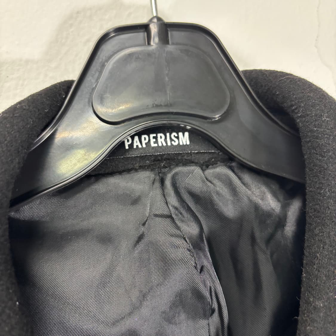 XL 페이퍼리즘 블랙 울 더블롱코트 상품이미지3