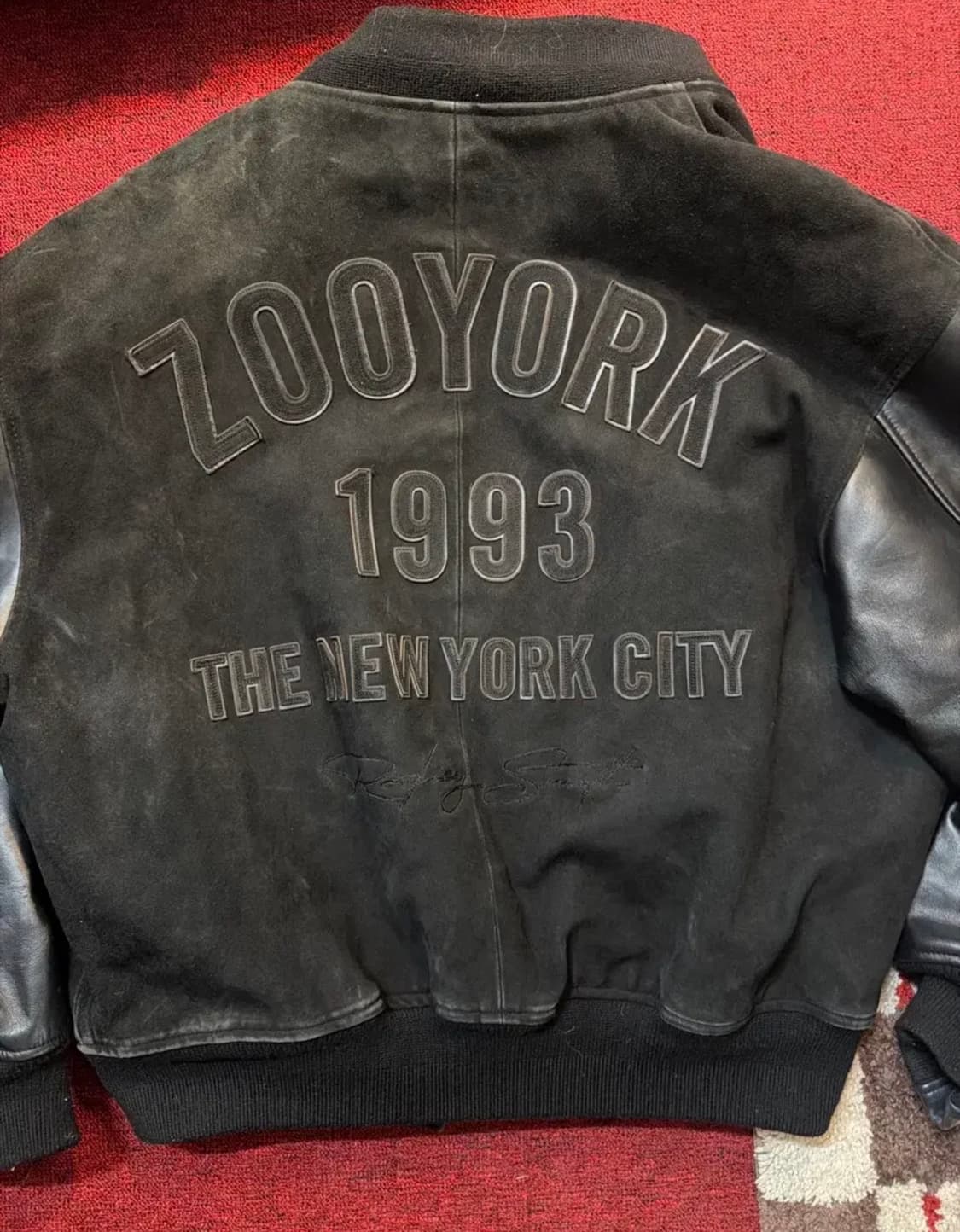 주욕 스웨이드 레더 바시티자켓 상품이미지2