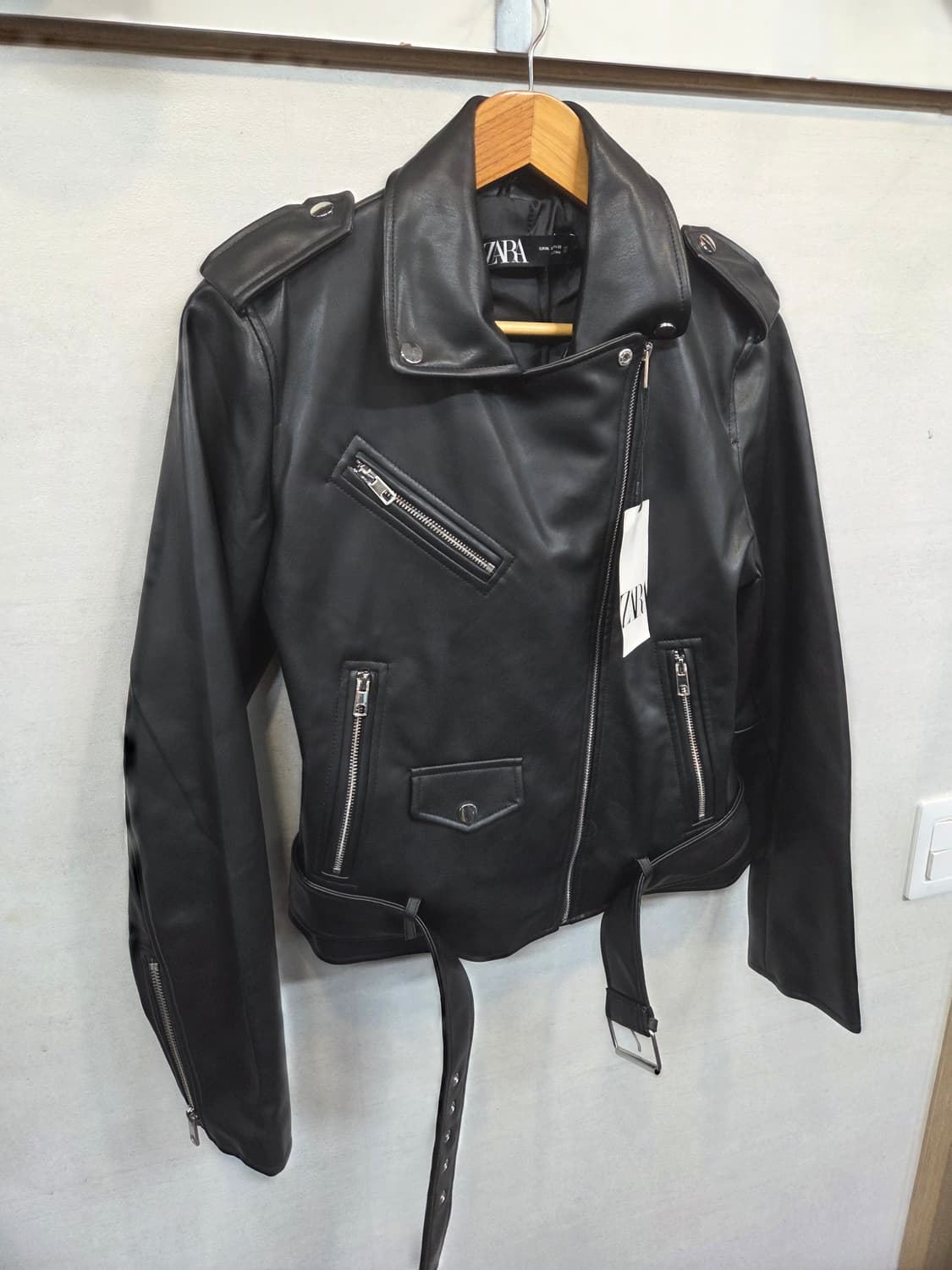 자라 여성 페이크 레더 라이더 자켓 xl 상품이미지6