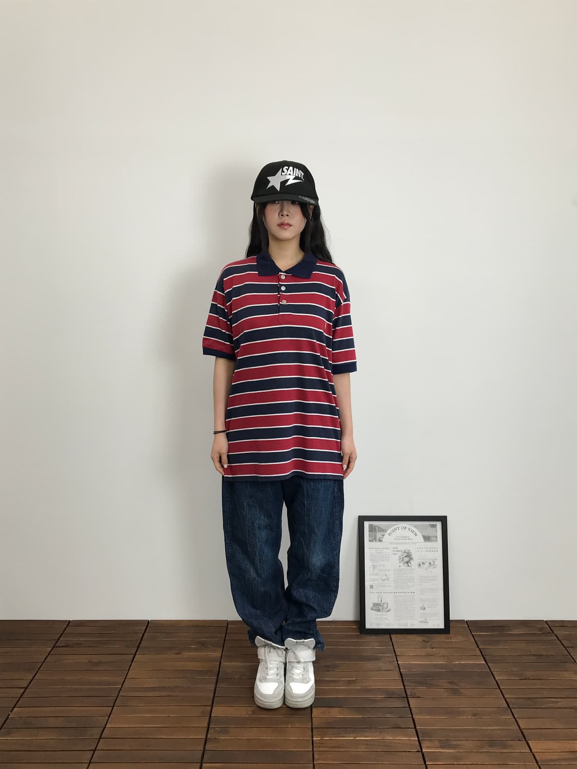 90's USA Polo Ralph Lauren Stripe Polo 상품이미지1