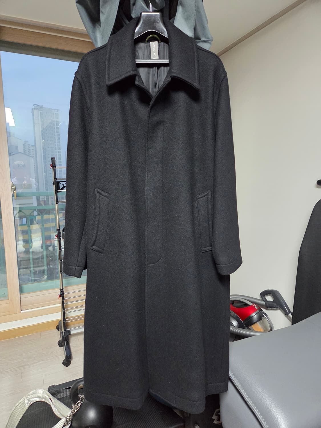 [S] 언어펙티드 오버사이즈드 싱글 코트 블랙 상품이미지1