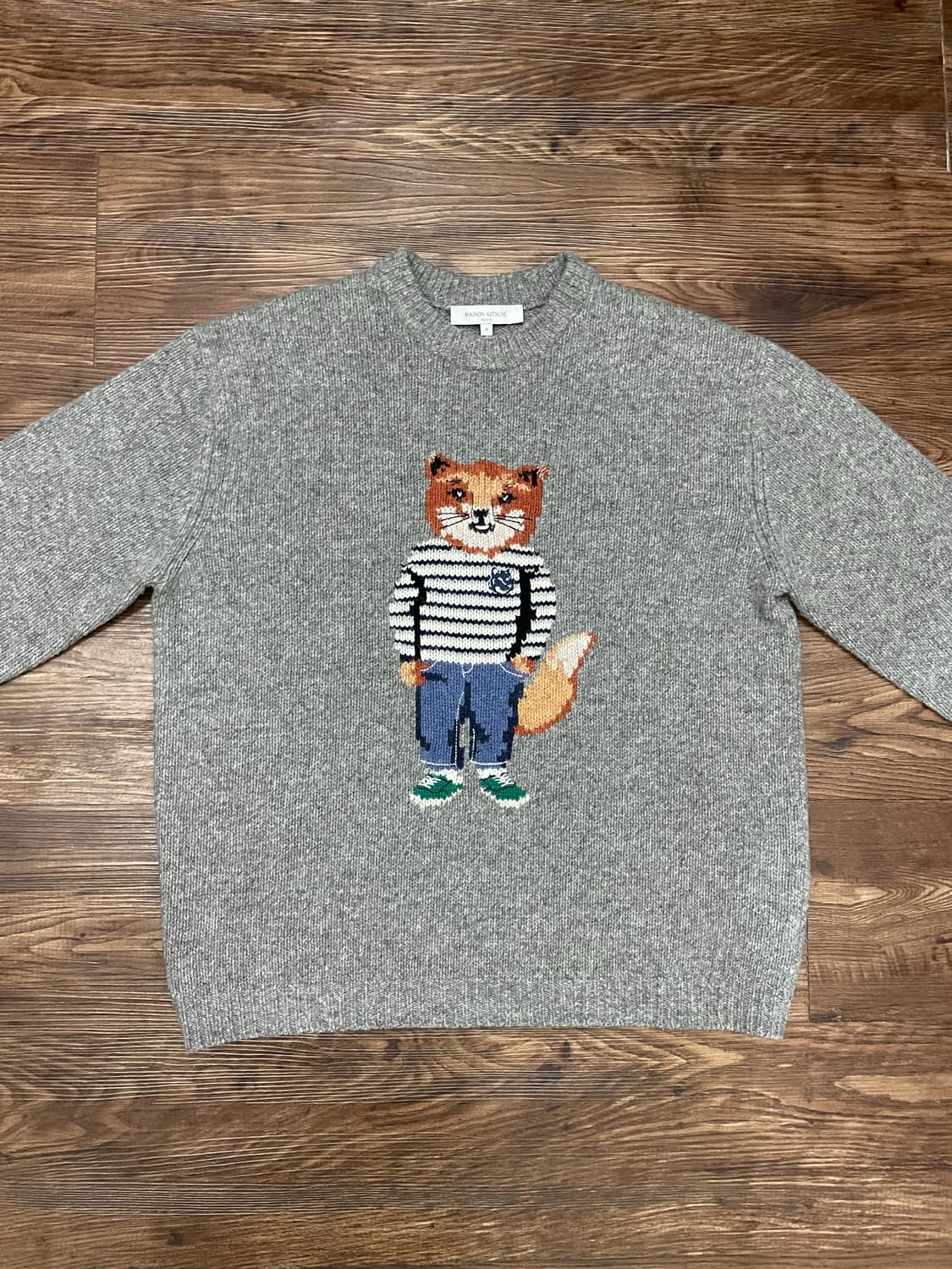 메종 키츠네 드레스드 폭스 인타르시아 울 니트 스웨터 상품이미지2