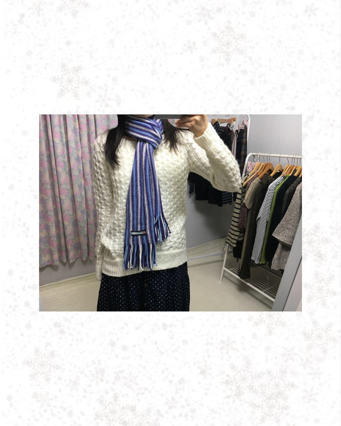 퍼플 스트라이프 머플러 상품이미지3