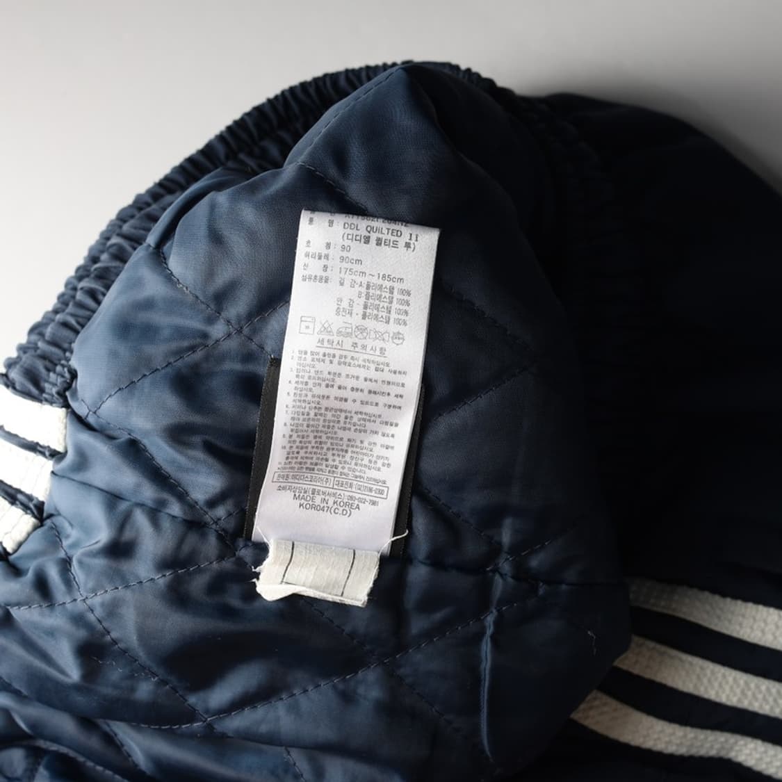 아디다스 네이비 쓰리선 패딩 안감 팬츠 90 상품이미지6