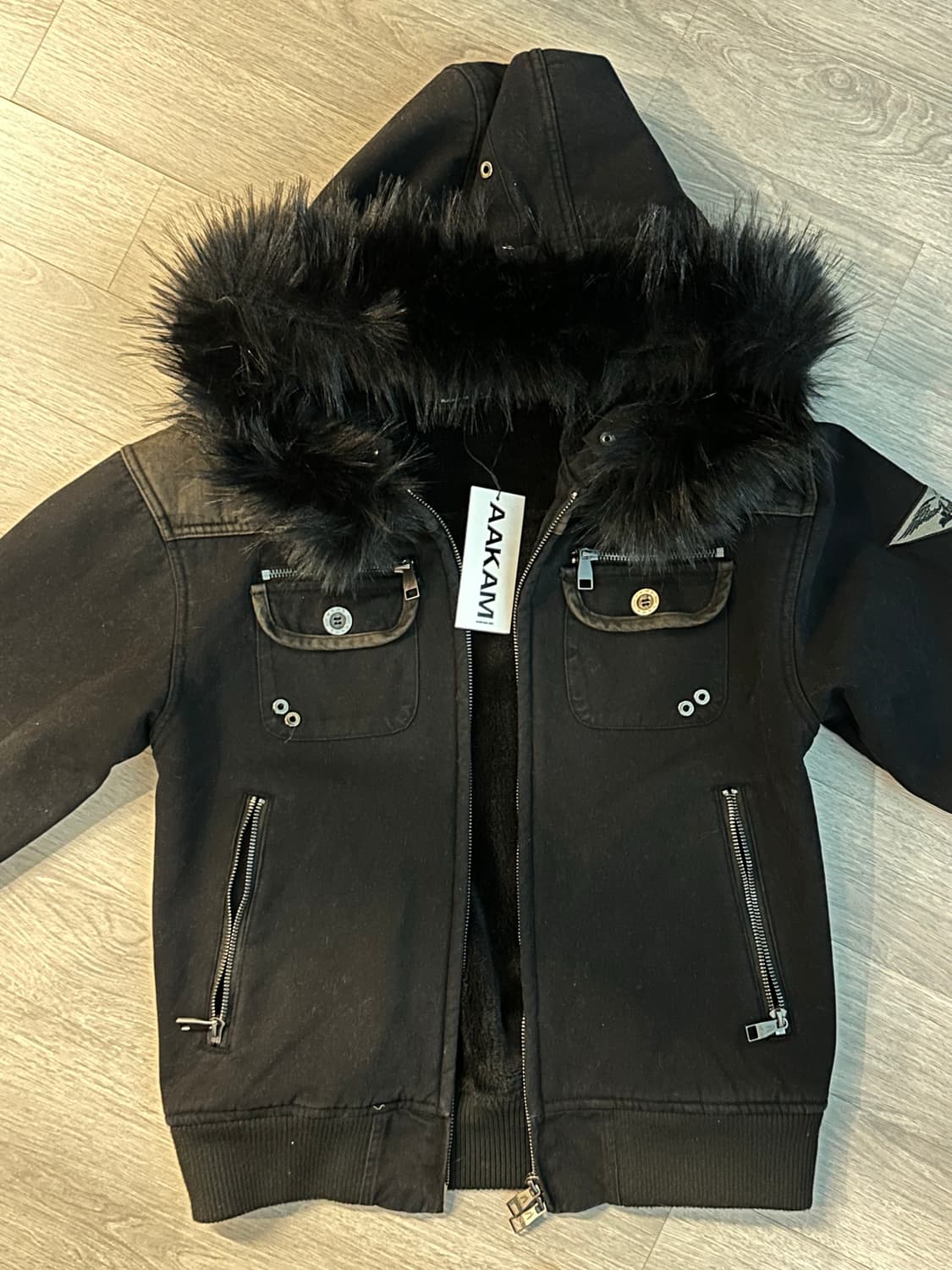 아캄 Fur Camo Contrast Jacket (Black) 상품이미지4
