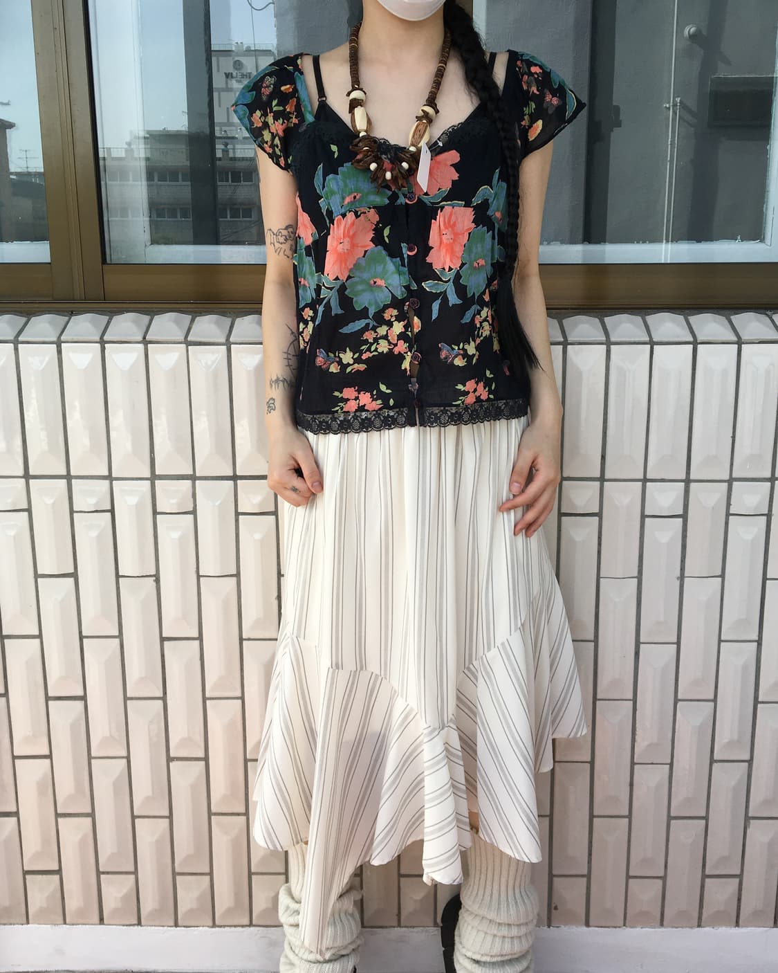 Lace trimming pattern blouse 상품이미지4