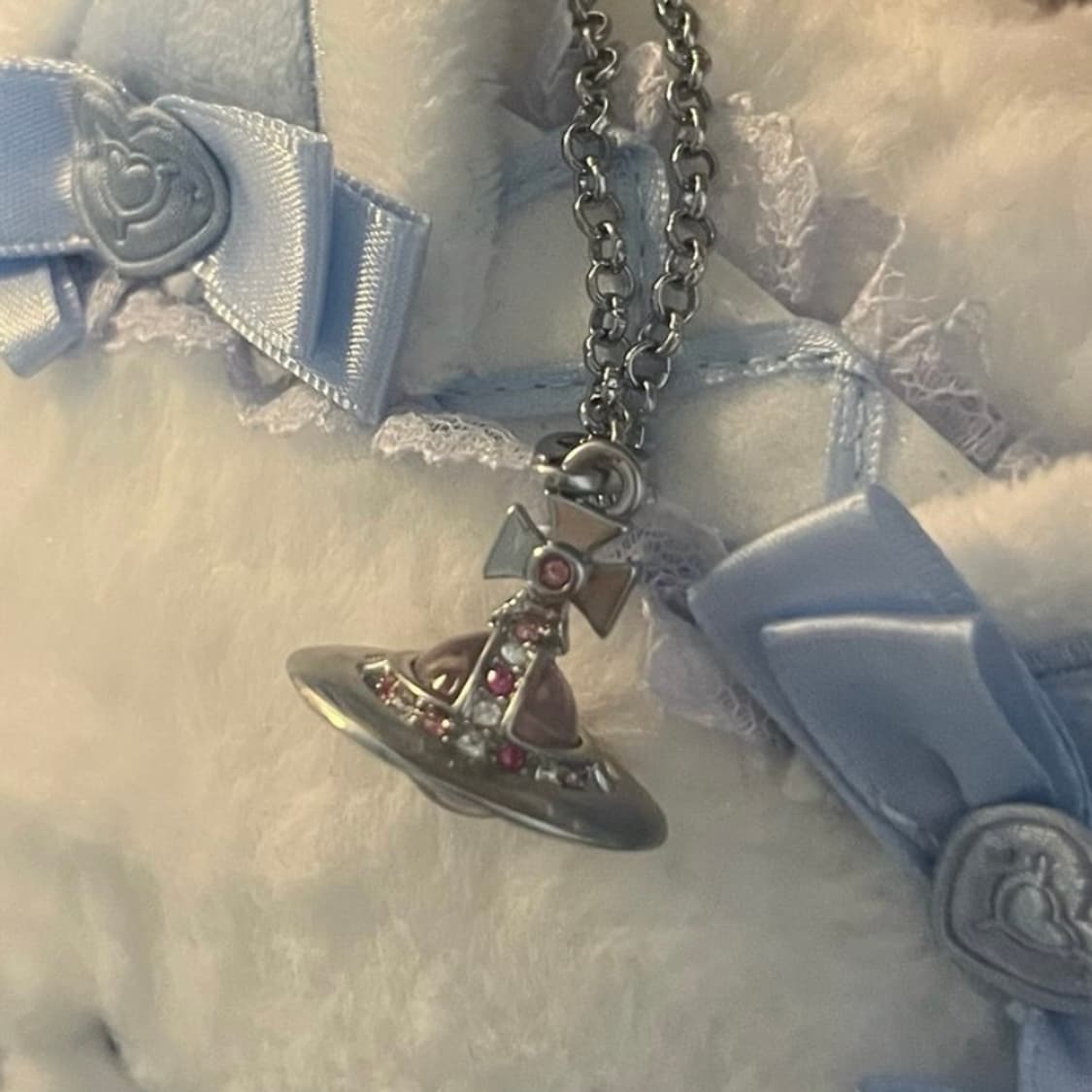 비비안웨스트우드 핑크 orb 목걸이 상품이미지2