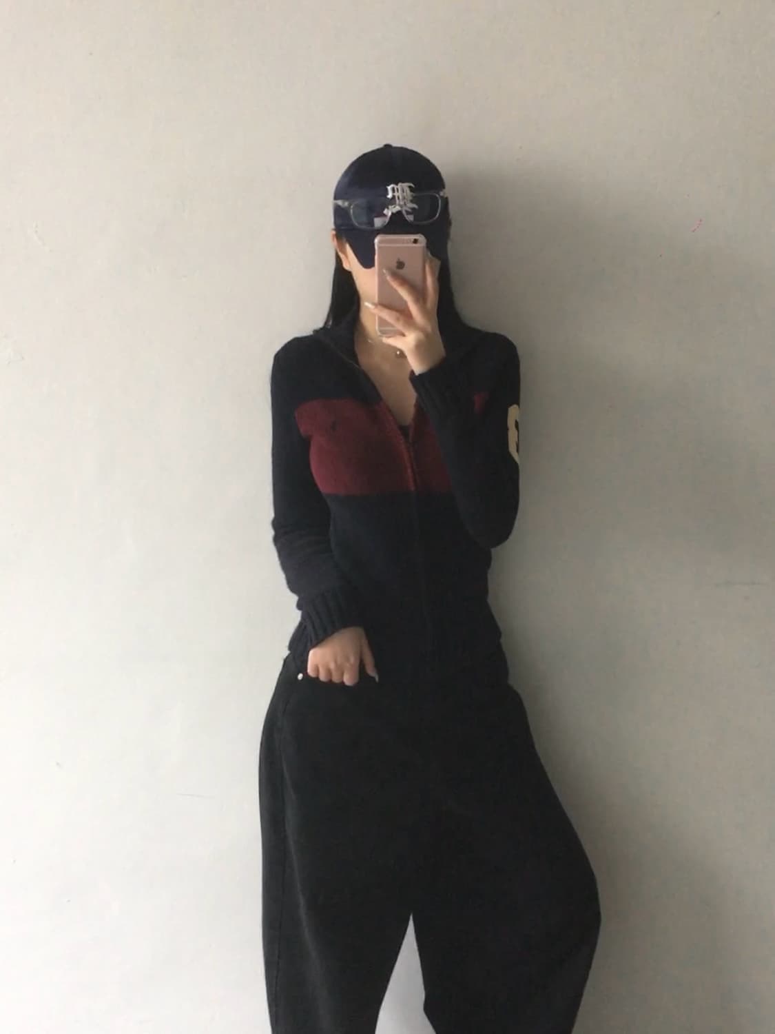 폴로 배색 니트집업 상품이미지2