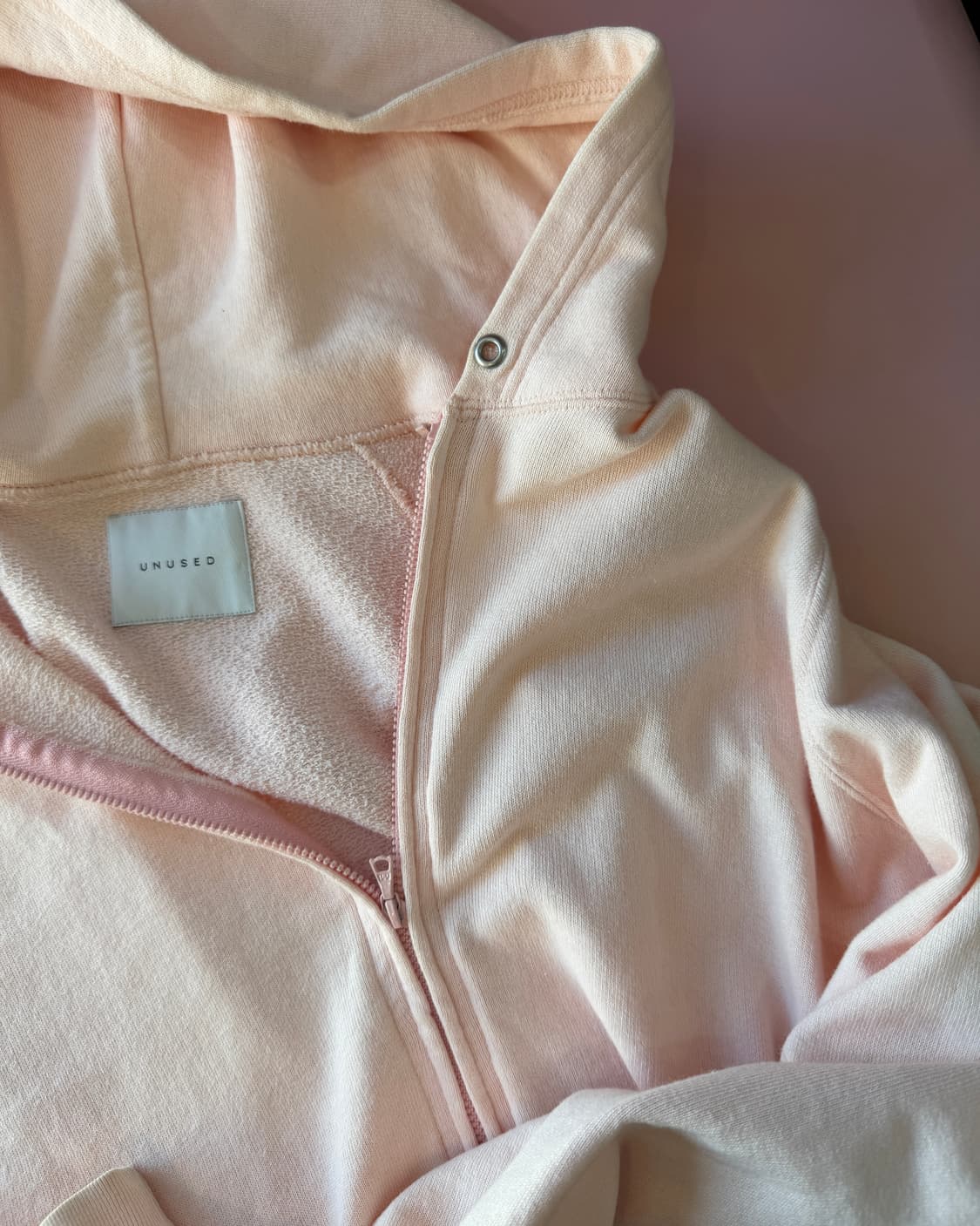 Unused pink hoodie zip 상품이미지3