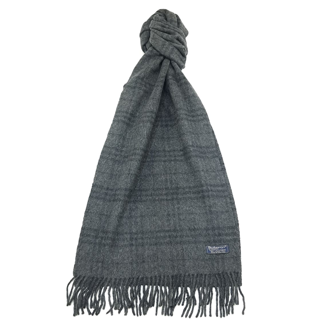 MX239 버버리 애쉬그레이 체크 캐시미어 빅 목도리 머플러 상품이미지1