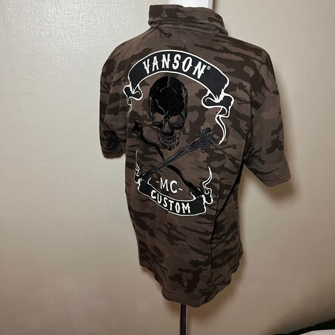 Vanson Leathers . 투웨이 스컬카모 집업 상품이미지3