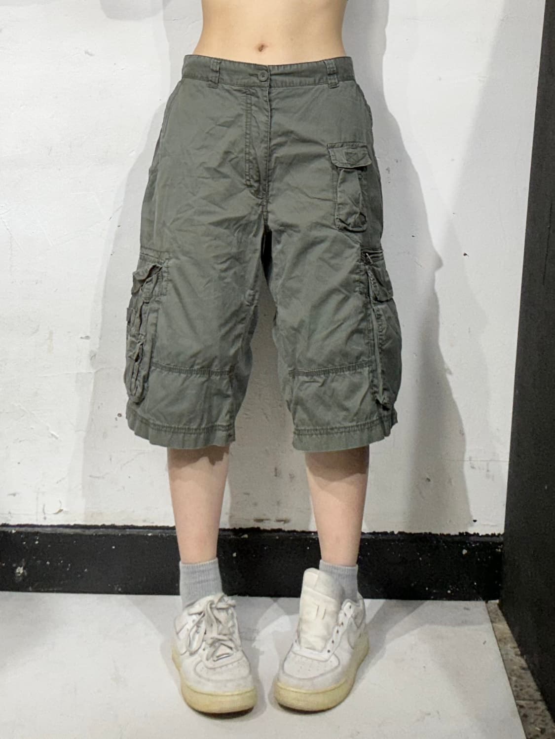 빈티지 에이치앤엠 멀티 포켓 카키 버뮤다 팬츠 반바지 M 상품이미지2