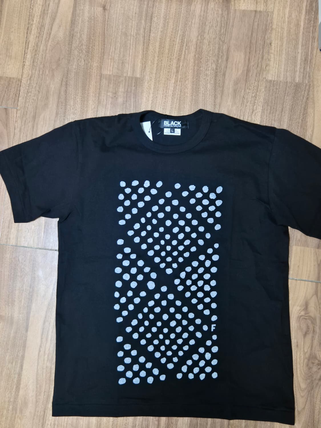 블랙 꼼데가르송 블랙 도트 반팔티셔츠 L 상품이미지1