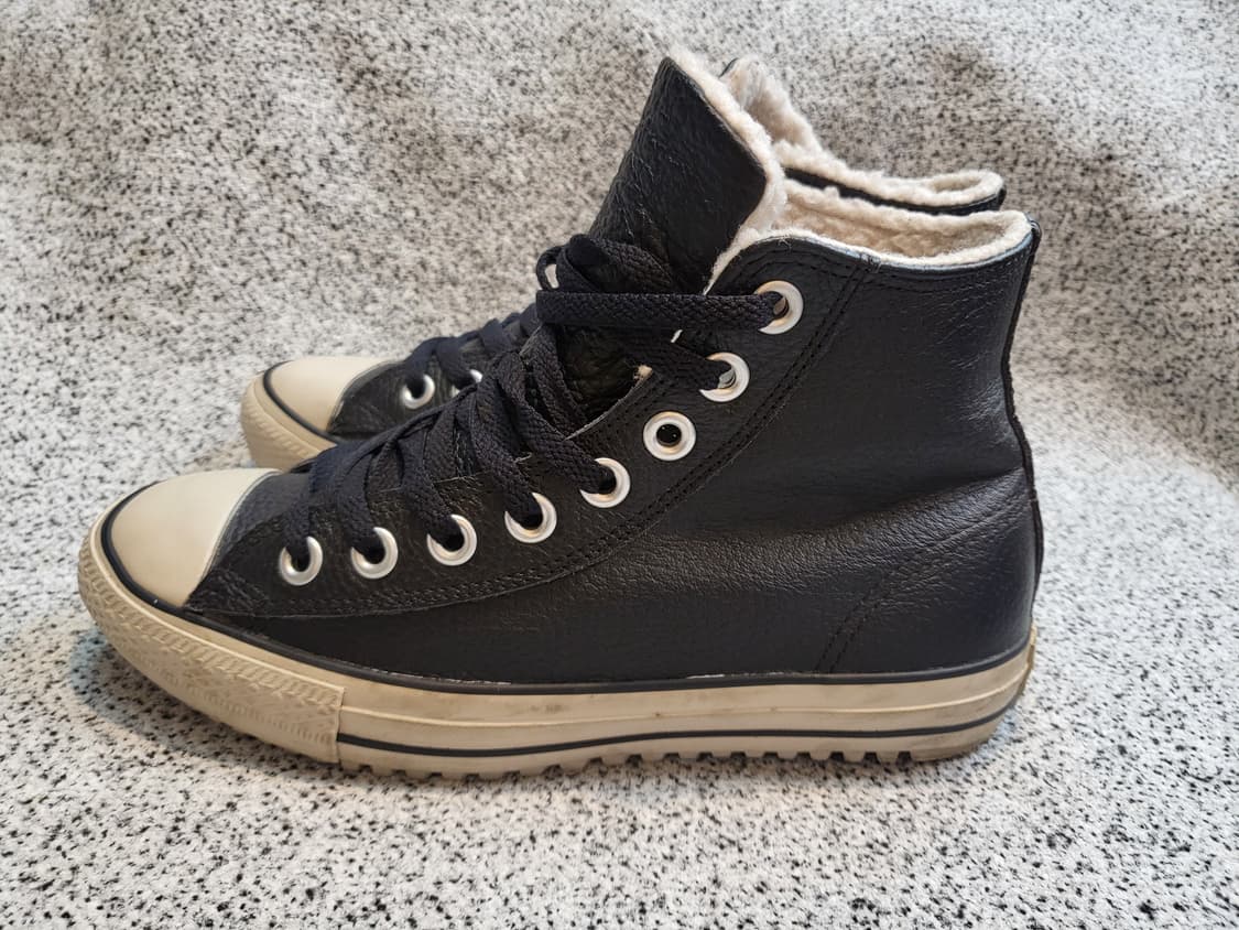 컨버스 올스타 척테일러 하이 가죽 시어링 양털스니커즈 상품이미지5