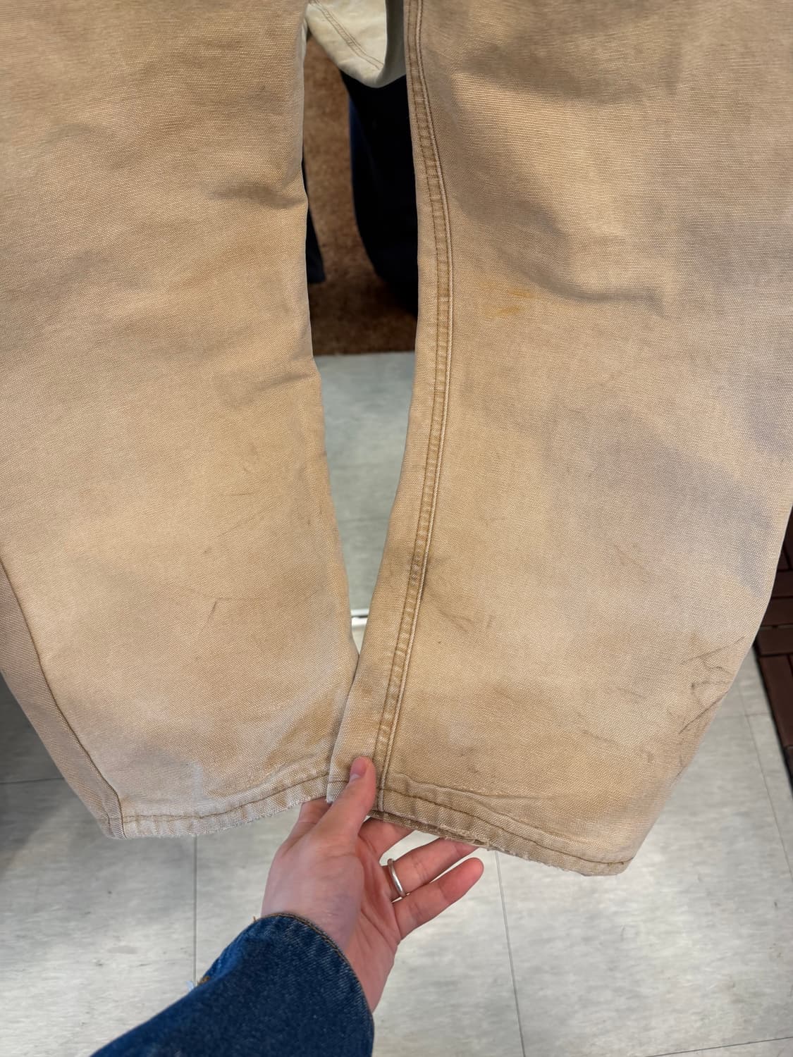 00s Carhartt 덕 캔버스 싱글니 워크 팬츠 (made USA) 상품이미지5