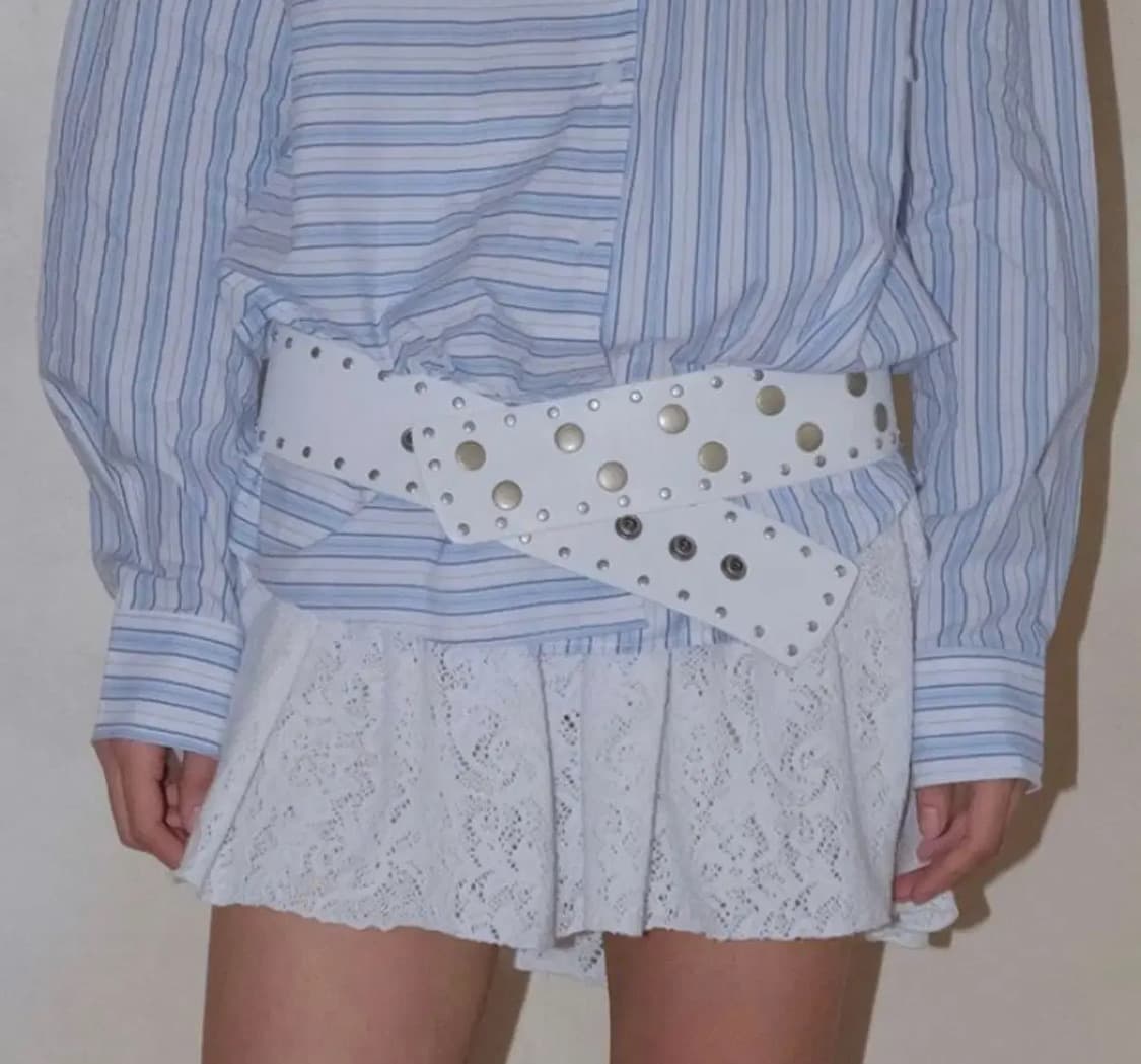 폴리수엠 멀티 스터드 벨트 화이트 상품이미지1