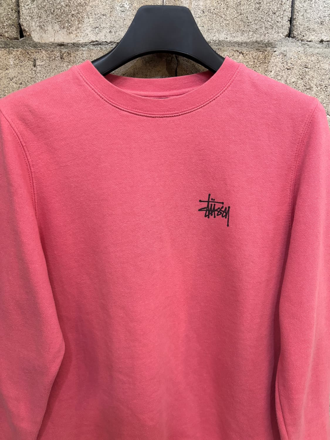 스투시 핑크 스탁 로고 맨투맨 상품이미지3