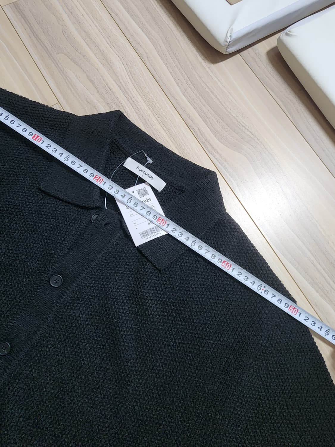 에잇세컨즈반팔카라가디건L블랙 상품이미지5