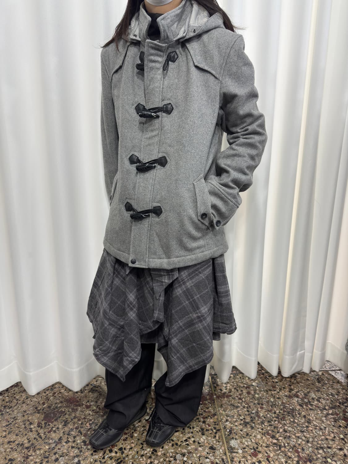 nicole club gray hood duffle twoway coat 상품이미지4