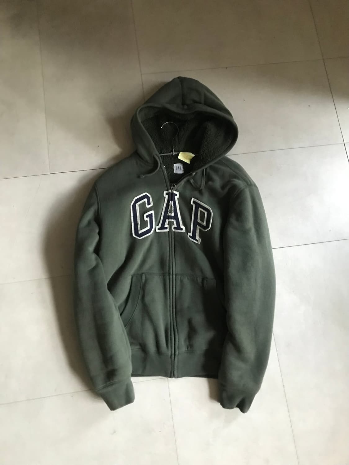 갭 카키 보아털 후드집업 상품이미지6
