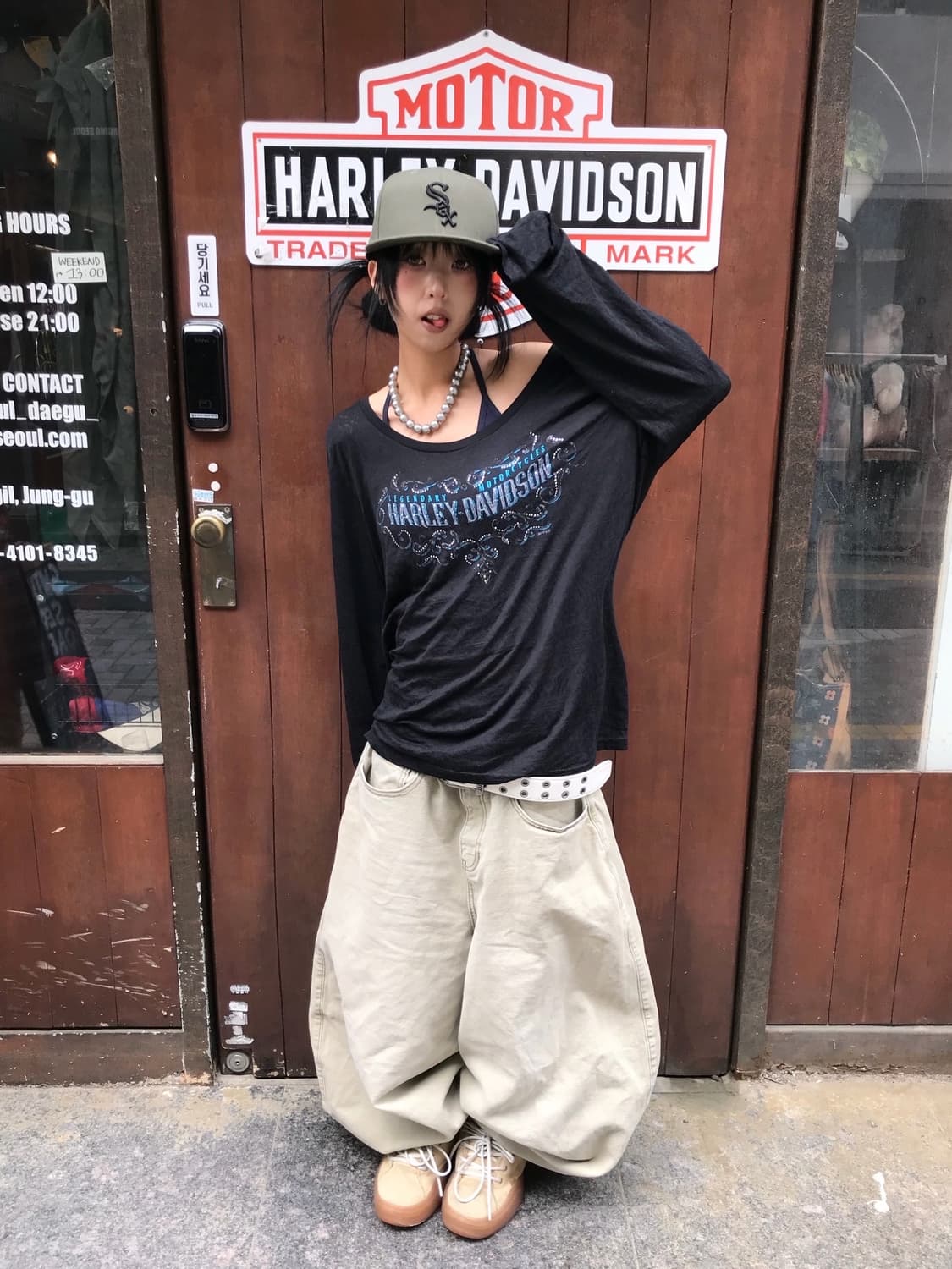 < Harley-Davidson Cubic Printing L/S > 상품이미지1