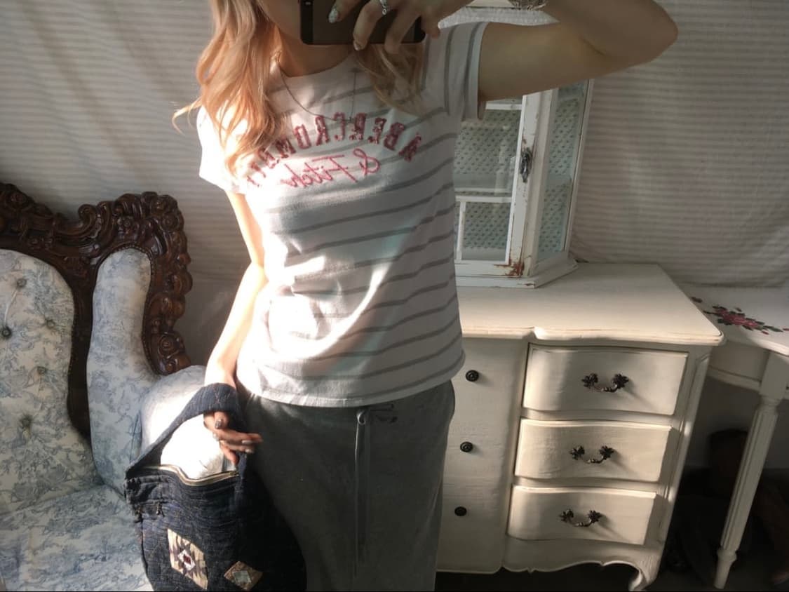 아베크롬비 abercrombie stripe pink bead 티셔츠 상품이미지2