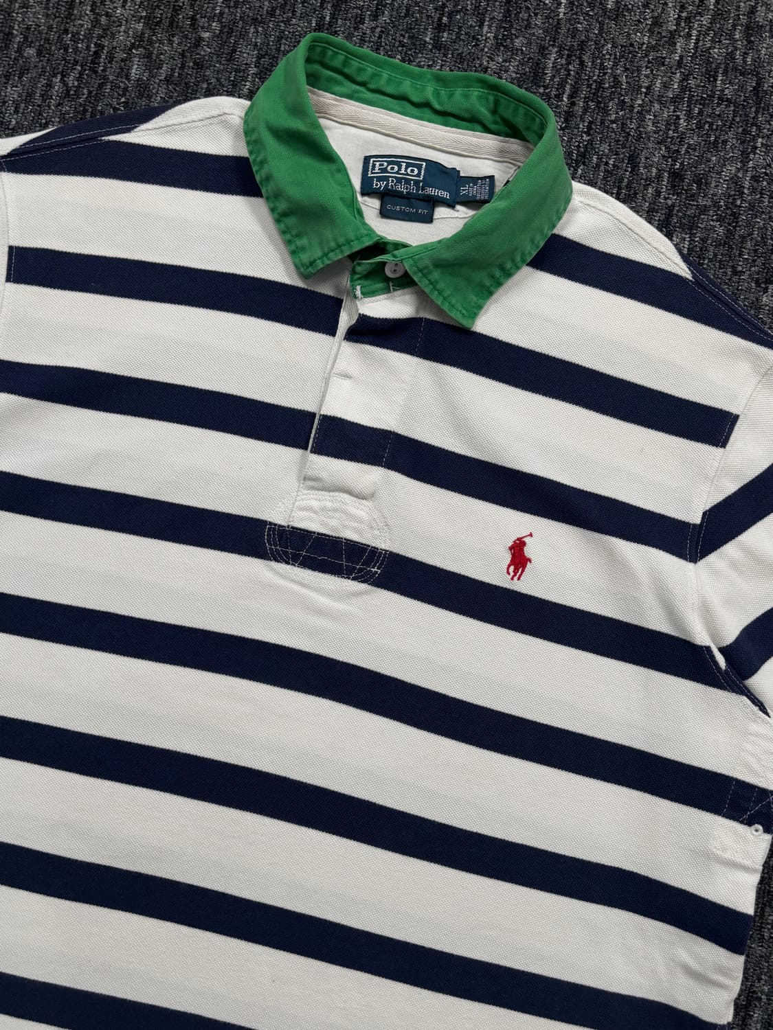 폴로 스트라이프 단가라 반팔 럭비티 상품이미지5