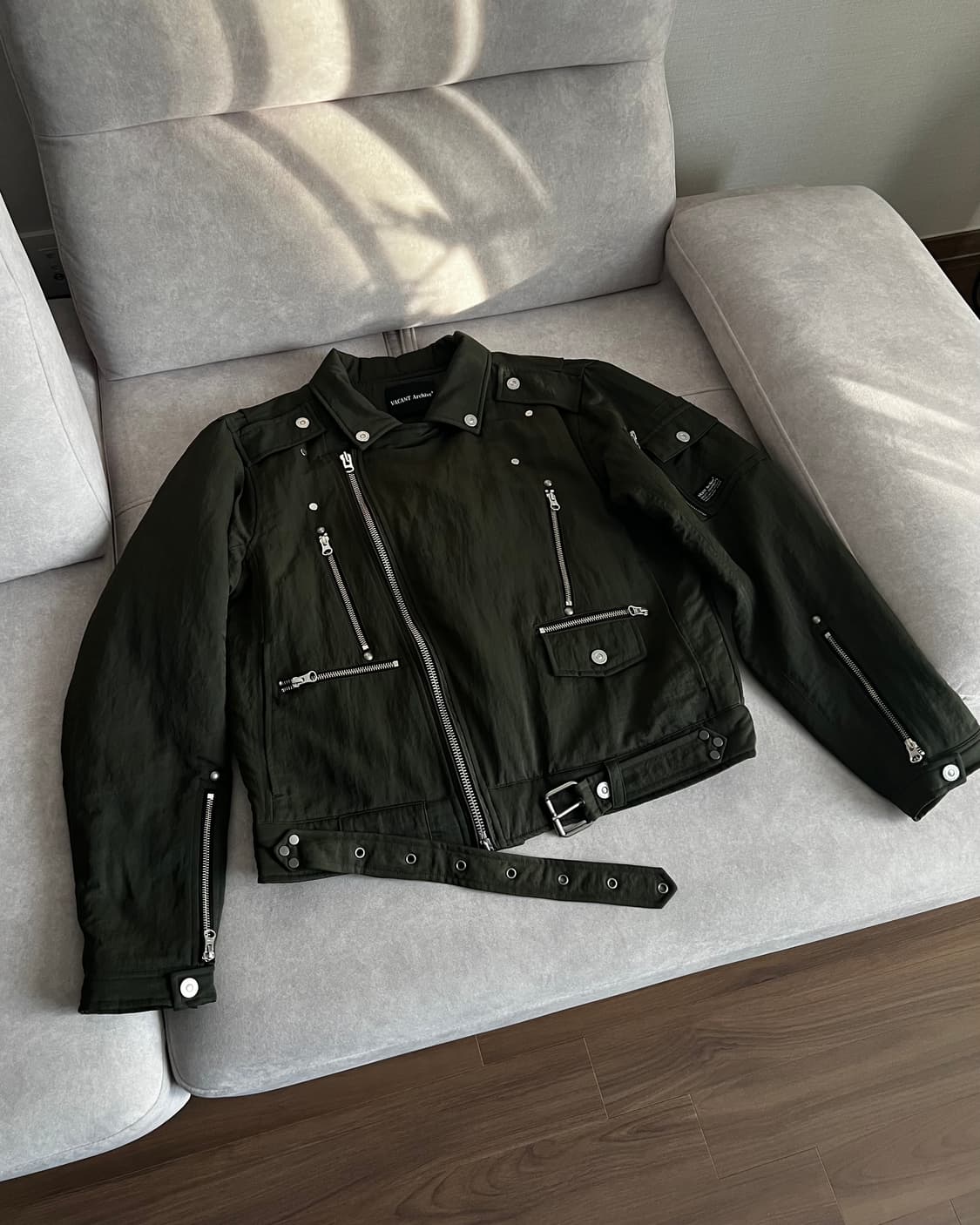 베이컨트 아카이브 패디드 라이더 자켓 카키 상품이미지6