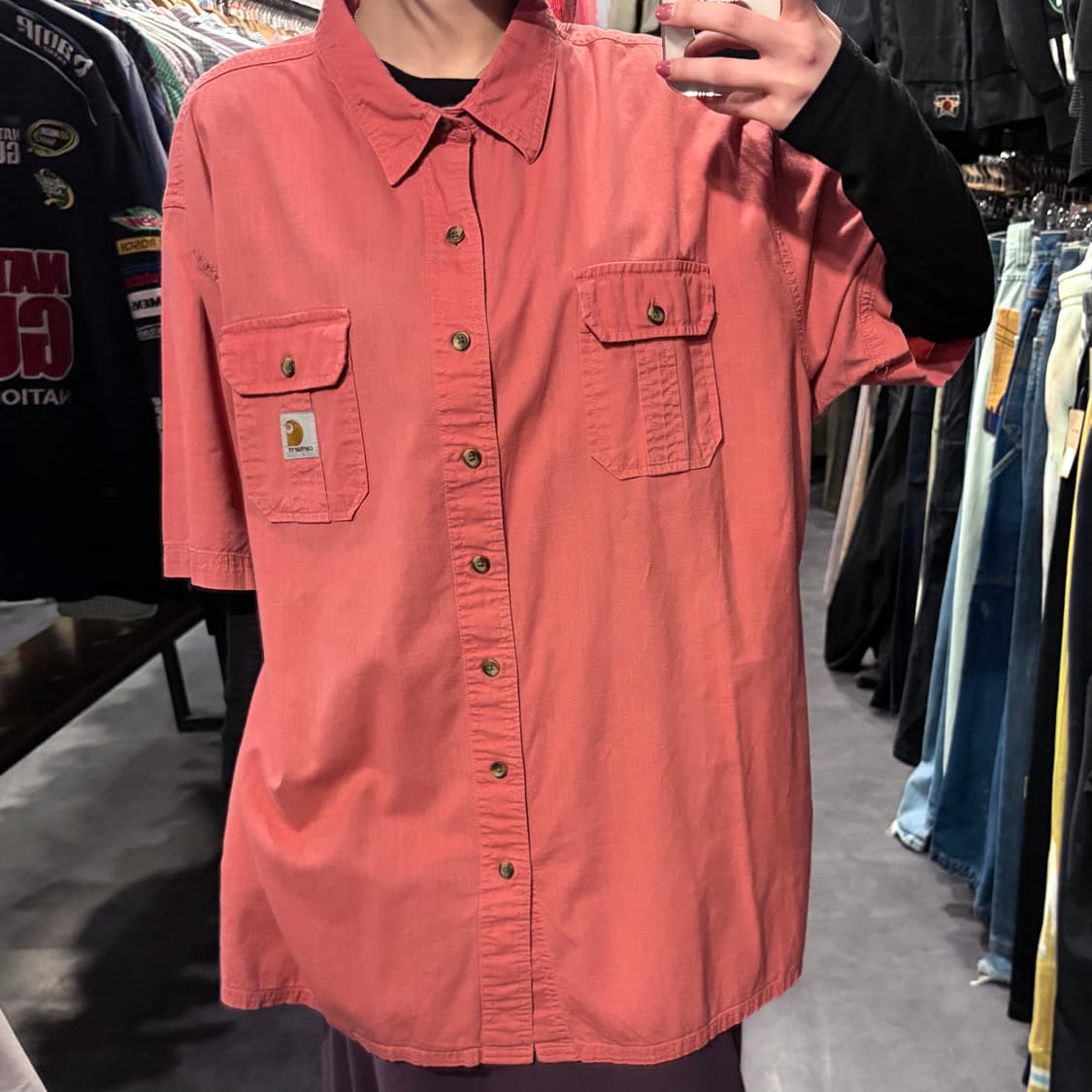 [IM] Carhartt 칼하트 반팔 셔츠 코랄 핑크 상품이미지3