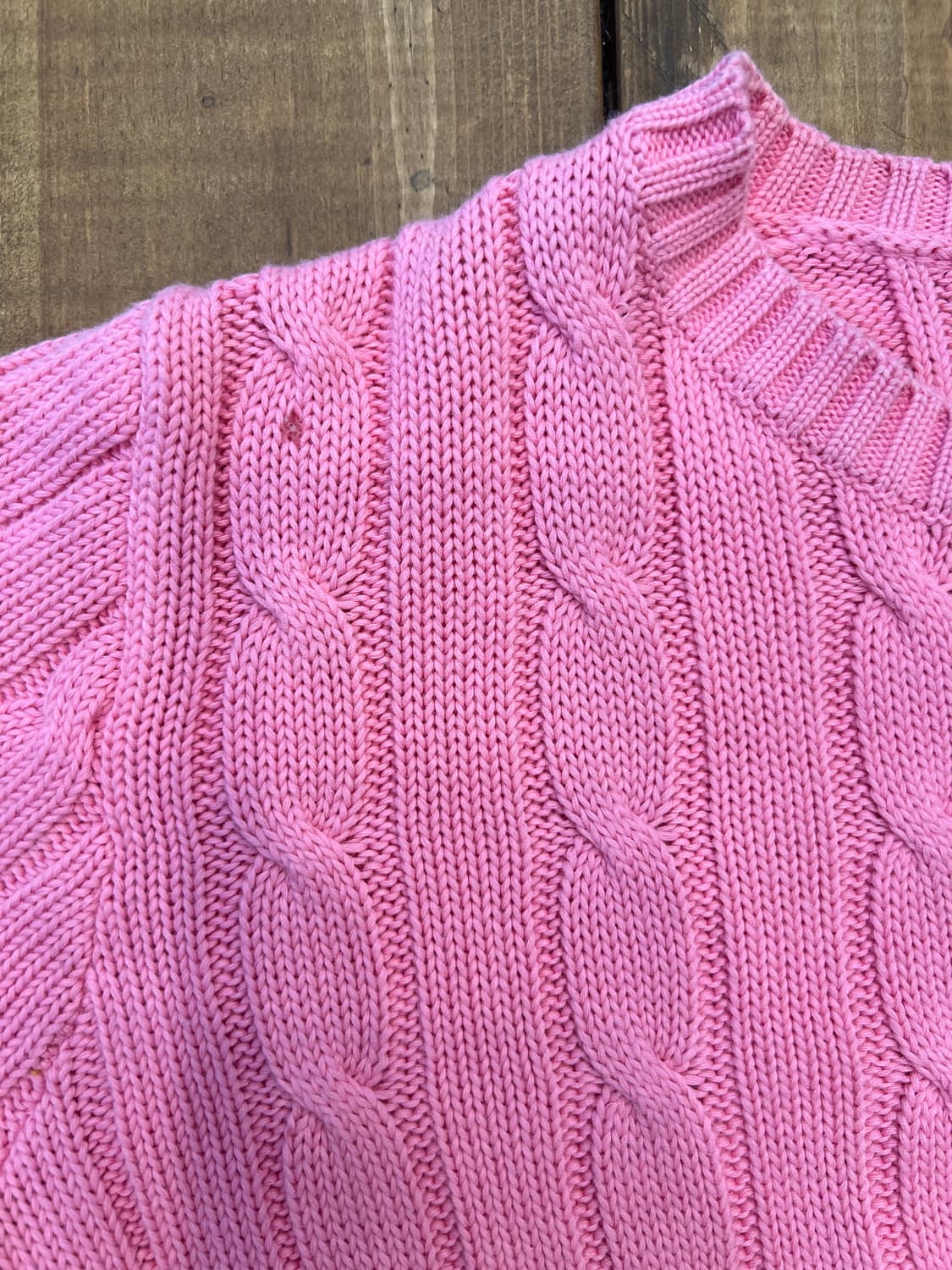 폴로 핑크 꽈배기 반팔 니트  상품이미지7