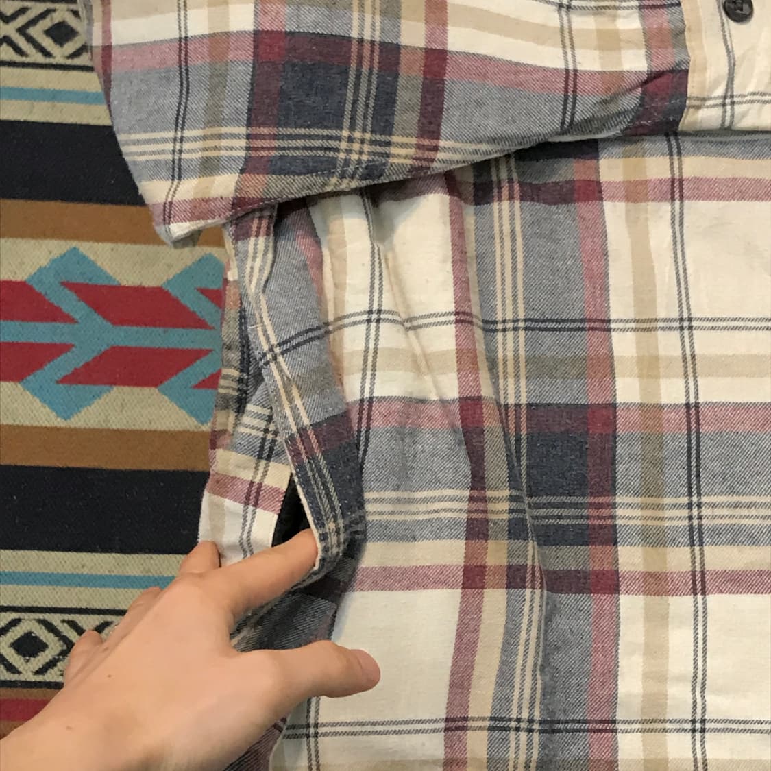 랭글러 아이버리 플란넬 체크 양털 셰르파 자켓 남성 120 빅사이즈 상품이미지5