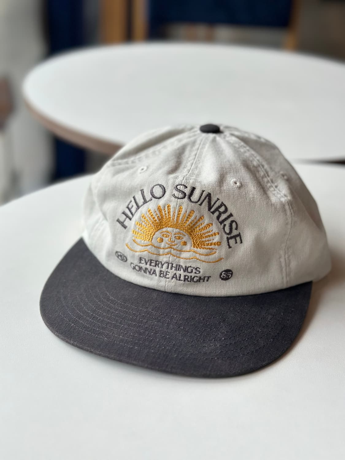 Hello Sunrise 워시드 로고 6패널 캡  상품이미지1