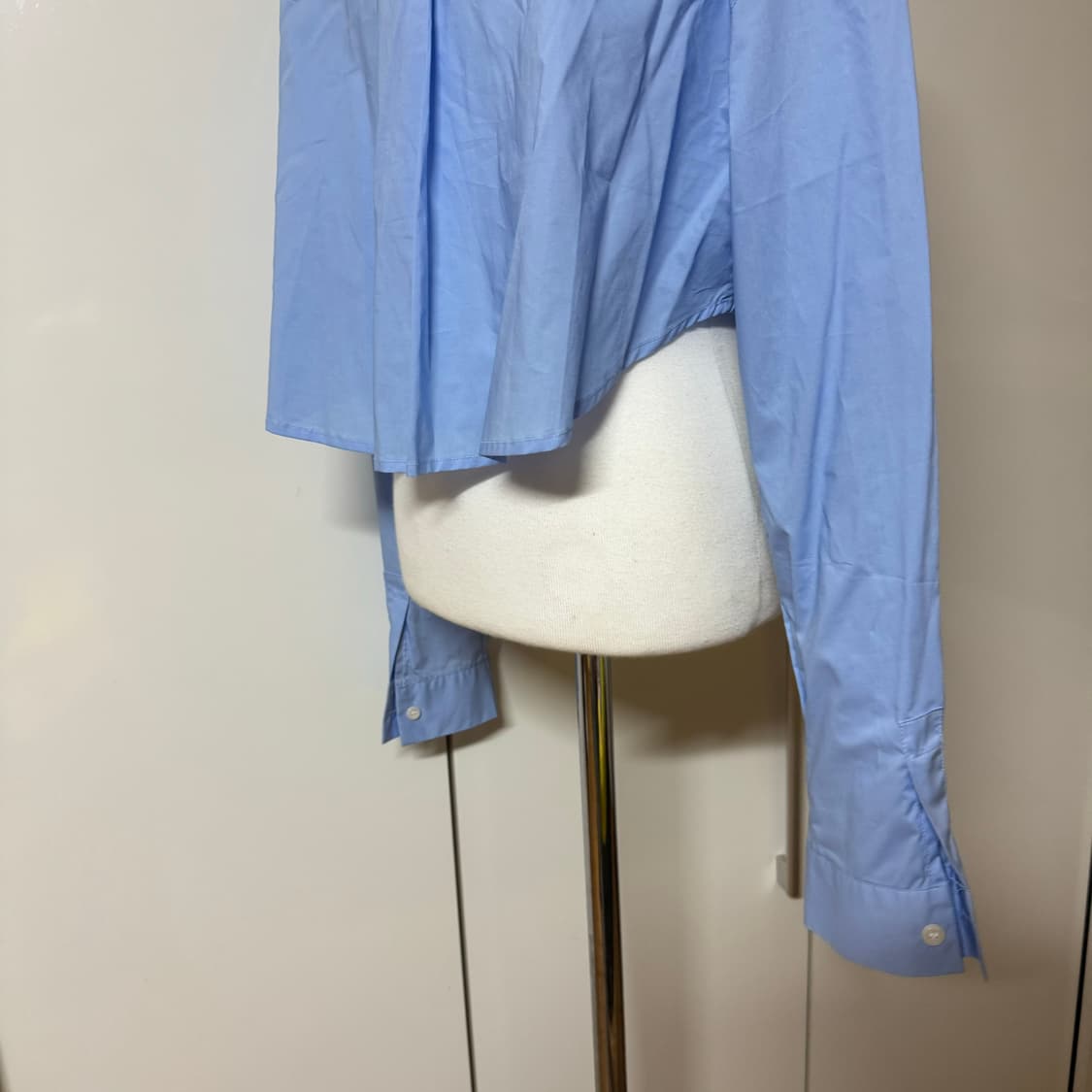 크롭 오버핏 셔츠 소라색 블라우스 상품이미지5