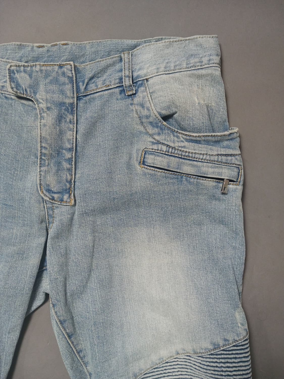 [36] 발망 연청 스크래치 바이커진 청바지 상품이미지4