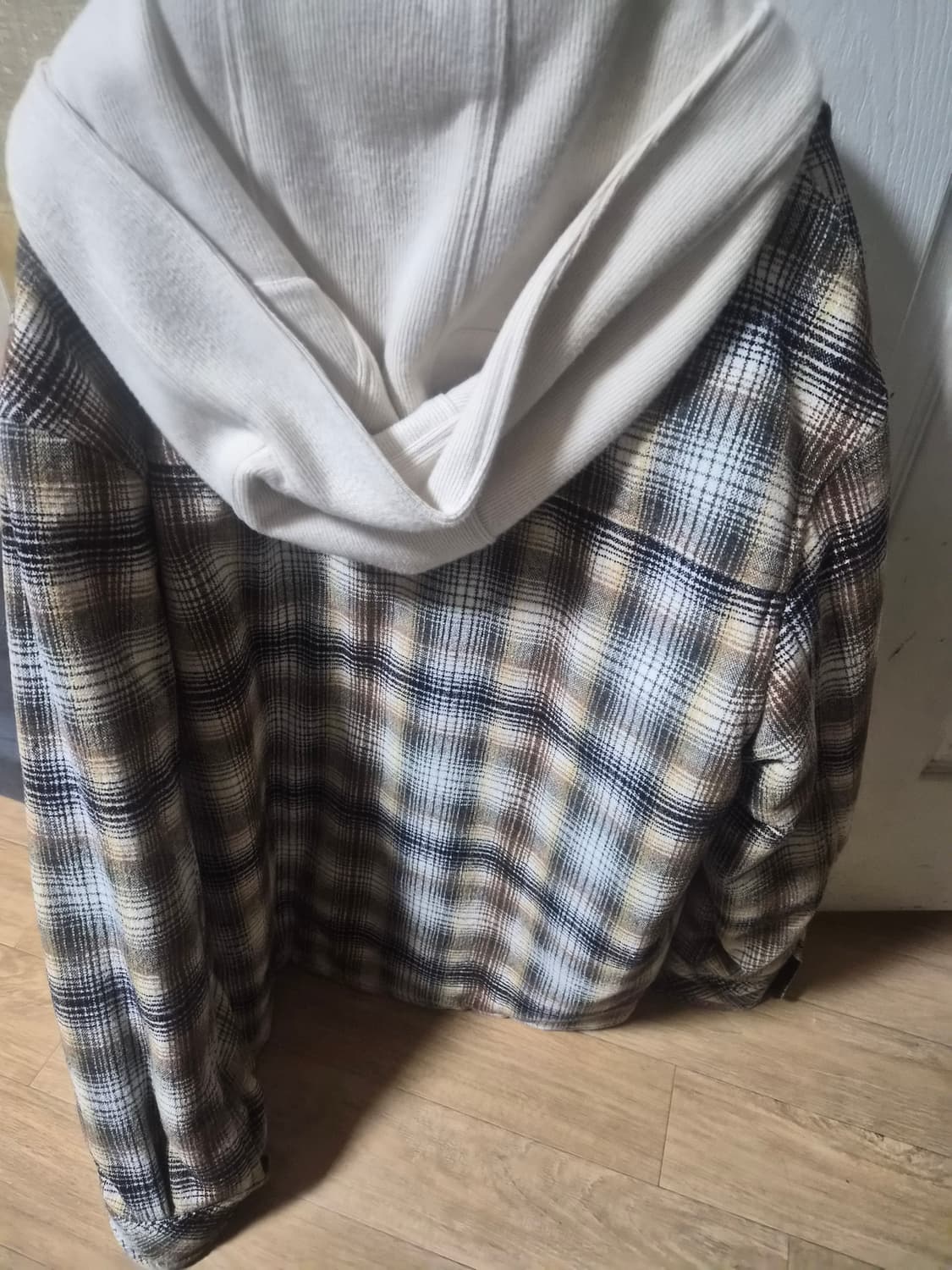 시스템옴므 체크 후드 자켓 100사이즈 상품이미지4