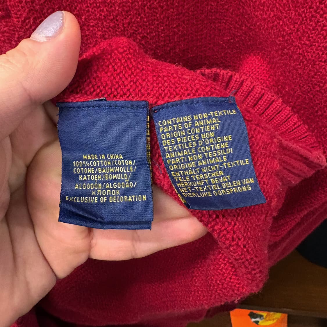 신형라벨 폴로 랄프로렌 디블립 하프집업 코튼 니트 스웨터 레드 N634 상품이미지8