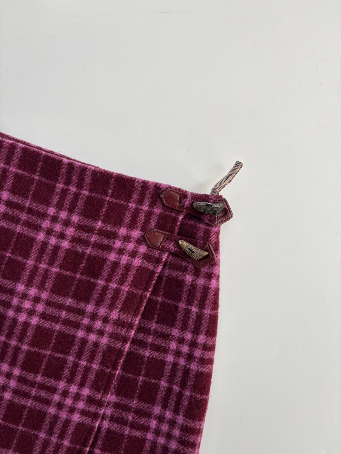 Burberry 버버리 블루 라벨 퍼플 체크 울 랩스커트  상품이미지9