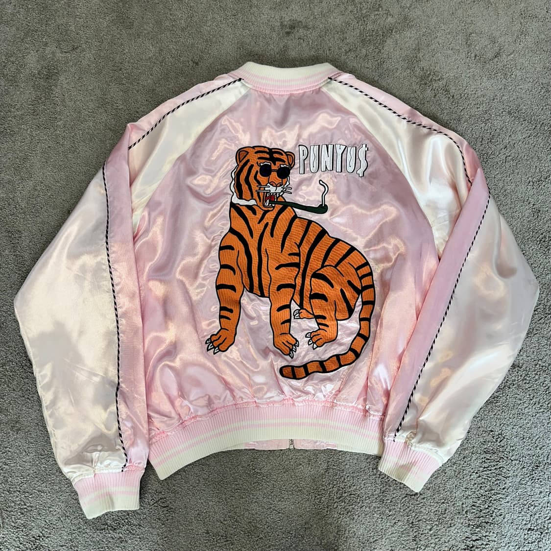 JPN 프뉴즈 핑크 타이거 자수 스카잔~L 상품이미지1