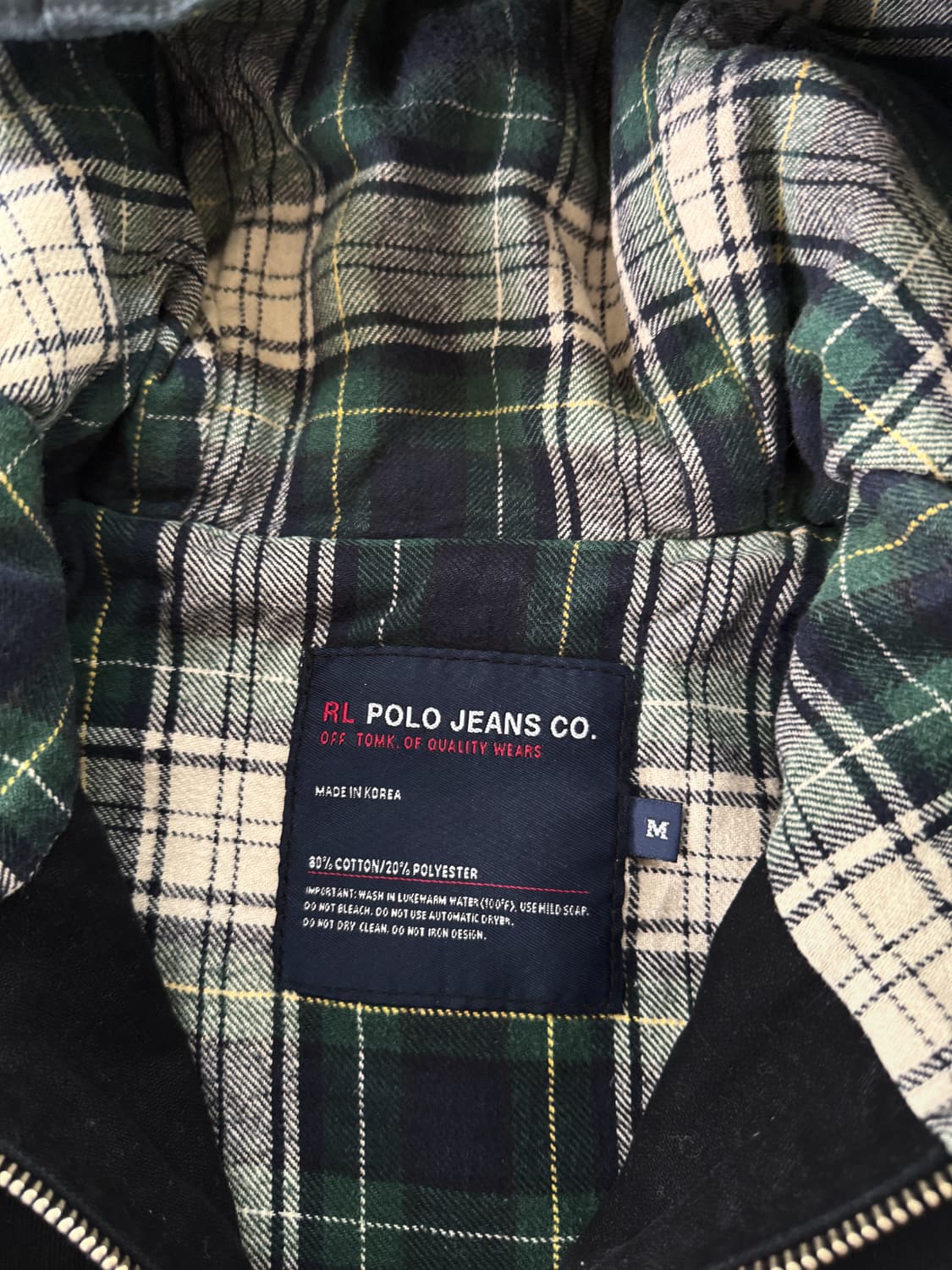 폴로 랄프로렌 00's 루즈핏 블랙 코튼 후드 점퍼 상품이미지7