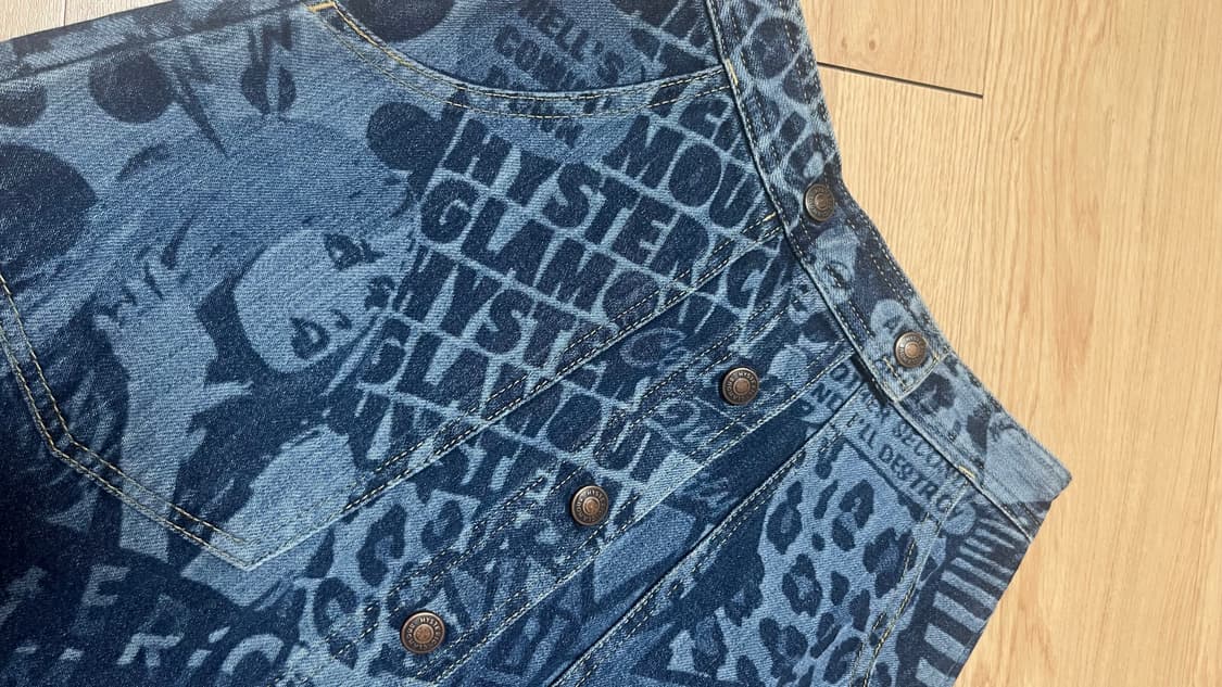 HYSTERIC GLAMOUR 데님 레오파드 히스걸 미디 스커트 상품이미지5