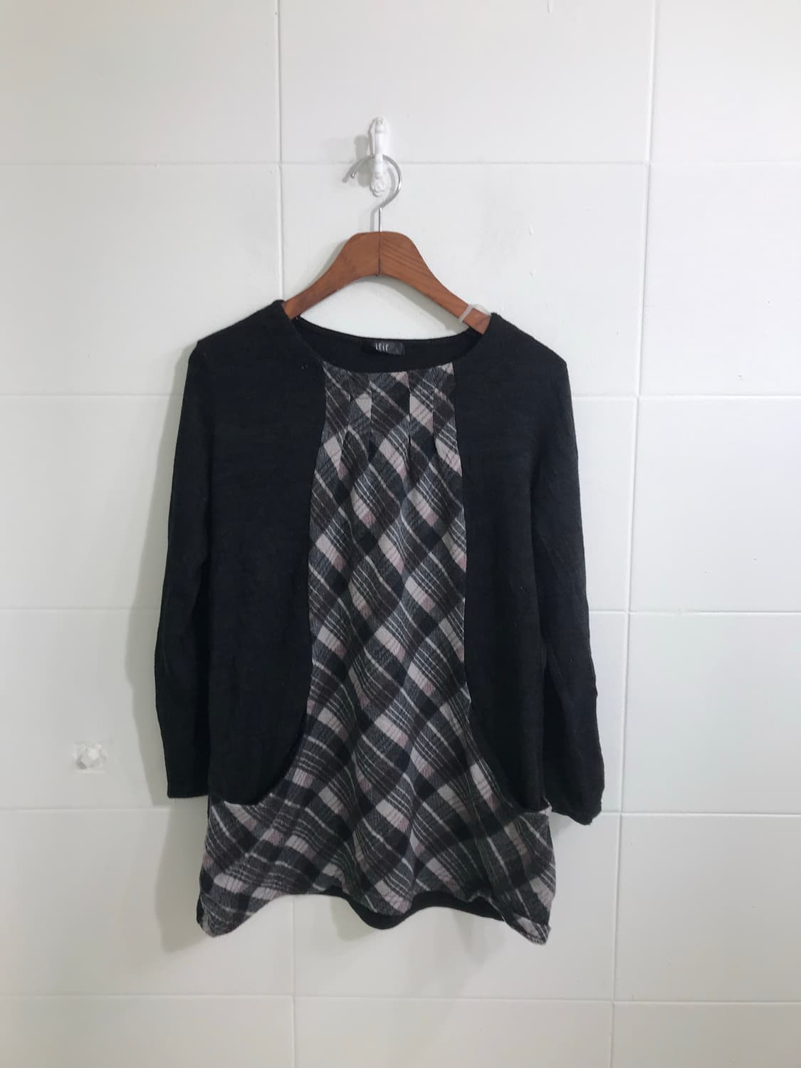 무채색 체크 쿠로미 니혼진 코트 코디세트 상품이미지5