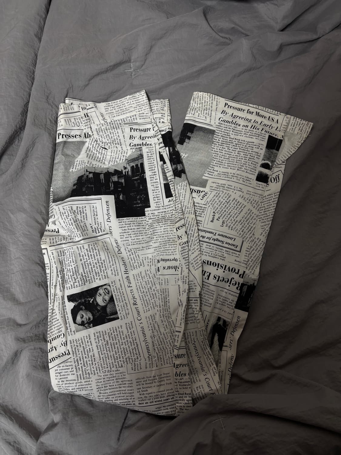 신문 프린팅 팬츠 바지 상품이미지2