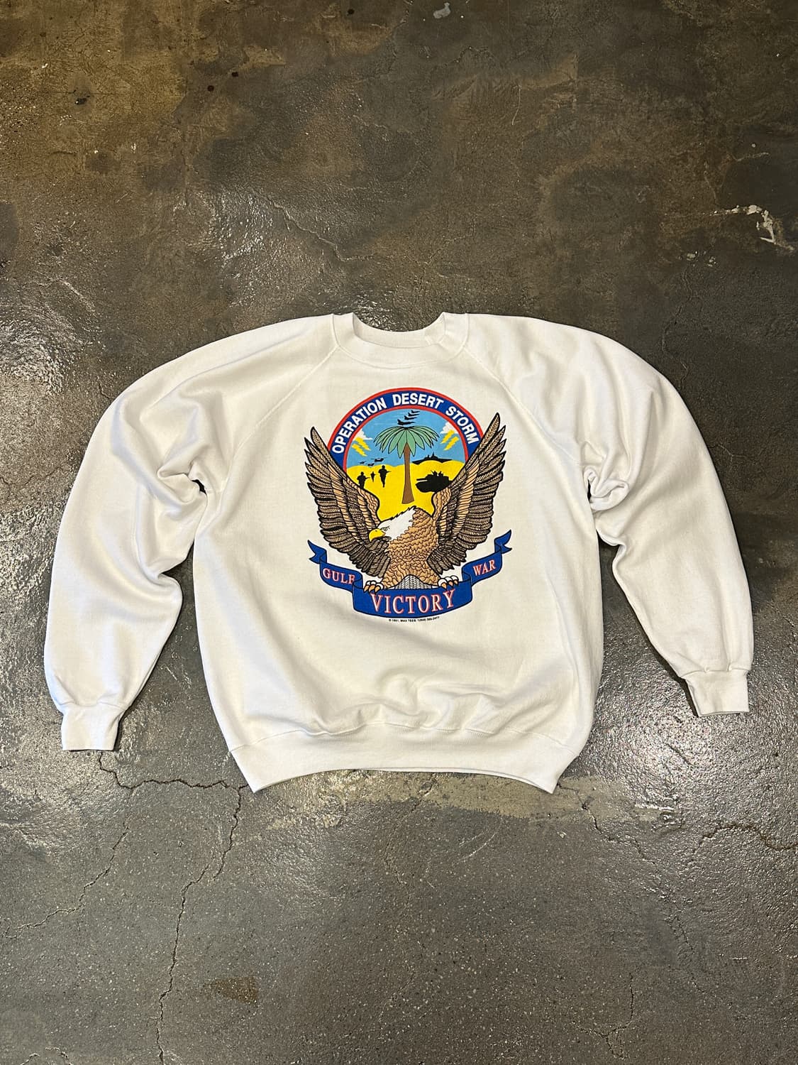 90s Hanes 50/50 USA 걸프전 프린팅 스웻셔츠 맨투맨 XL 상품이미지1