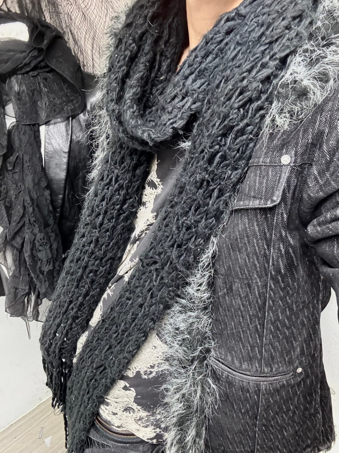 3.Black Knit Scarf 2.8 상품이미지4
