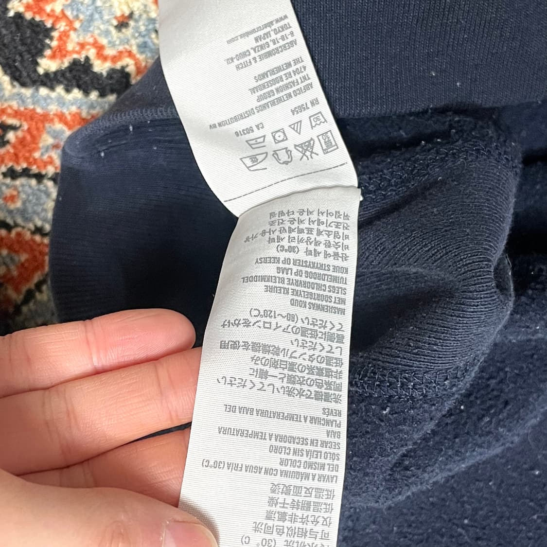 아베크롬비 스펠로고 네이비 후드티셔츠 여성M  상품이미지5