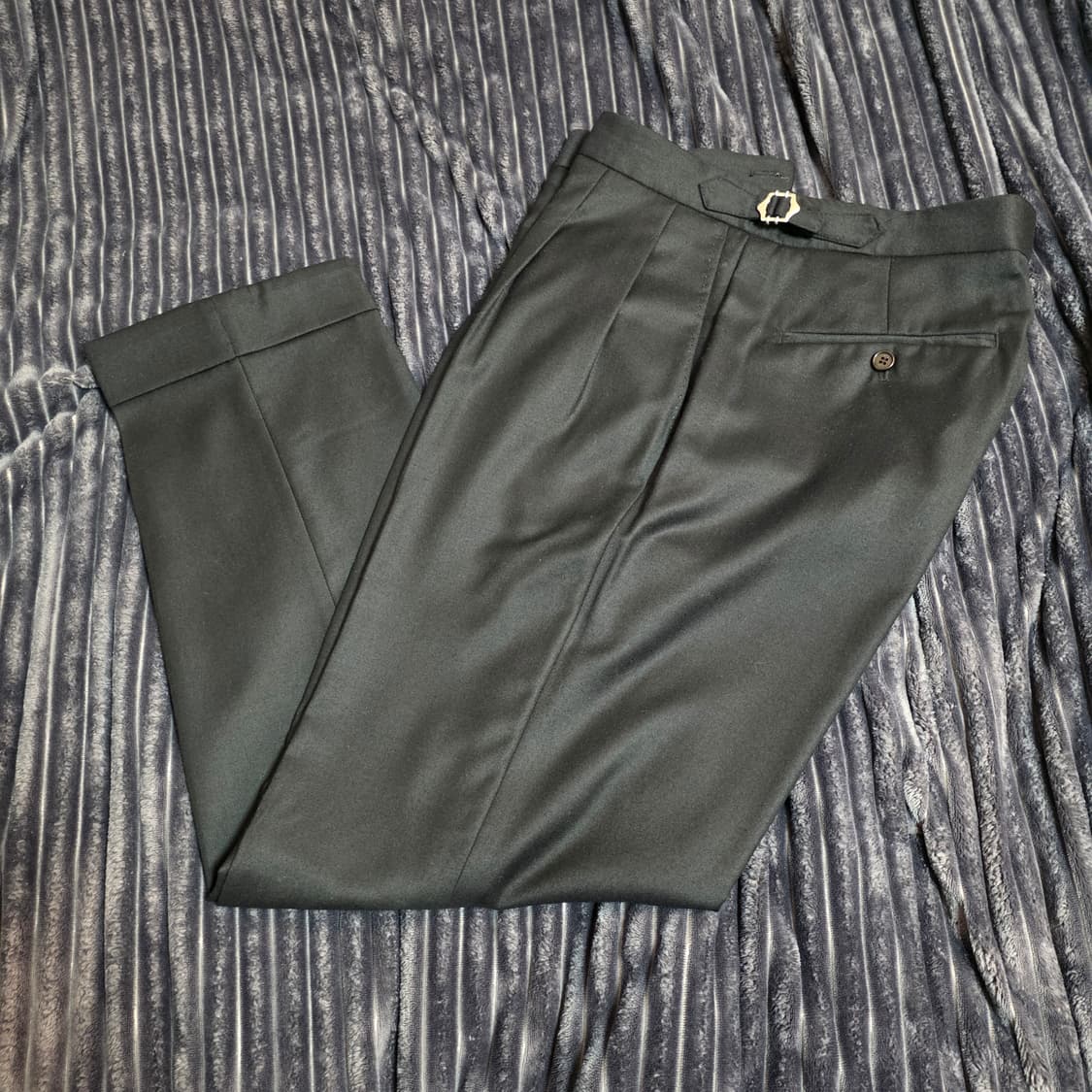 메버릭 투턱 울 트라우저 블랙 L(34) 상품이미지5