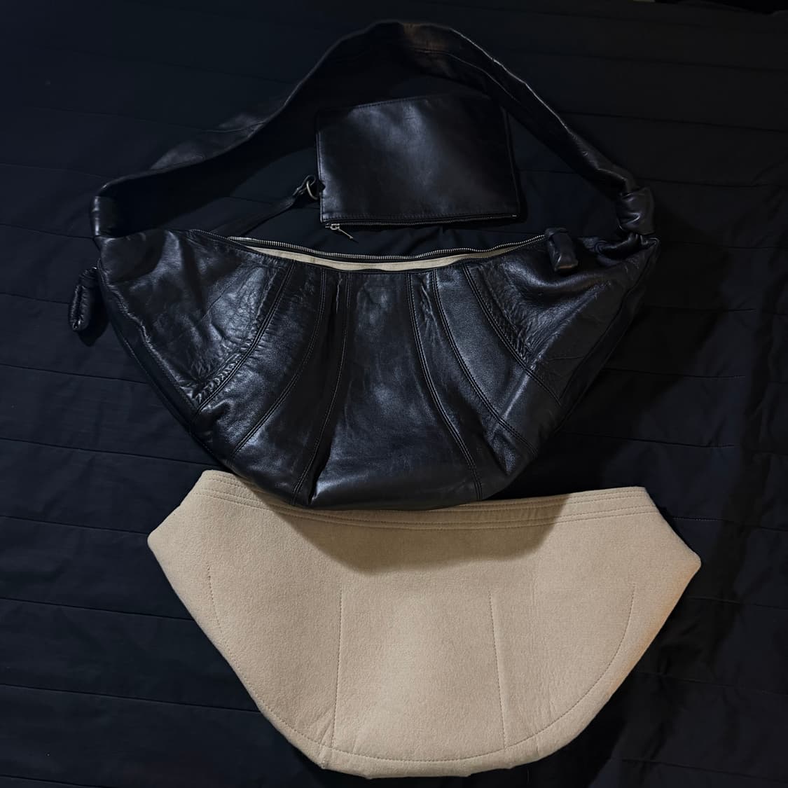 르메르 크루아상백 라지 소프트 나파레더 블랙 상품이미지6